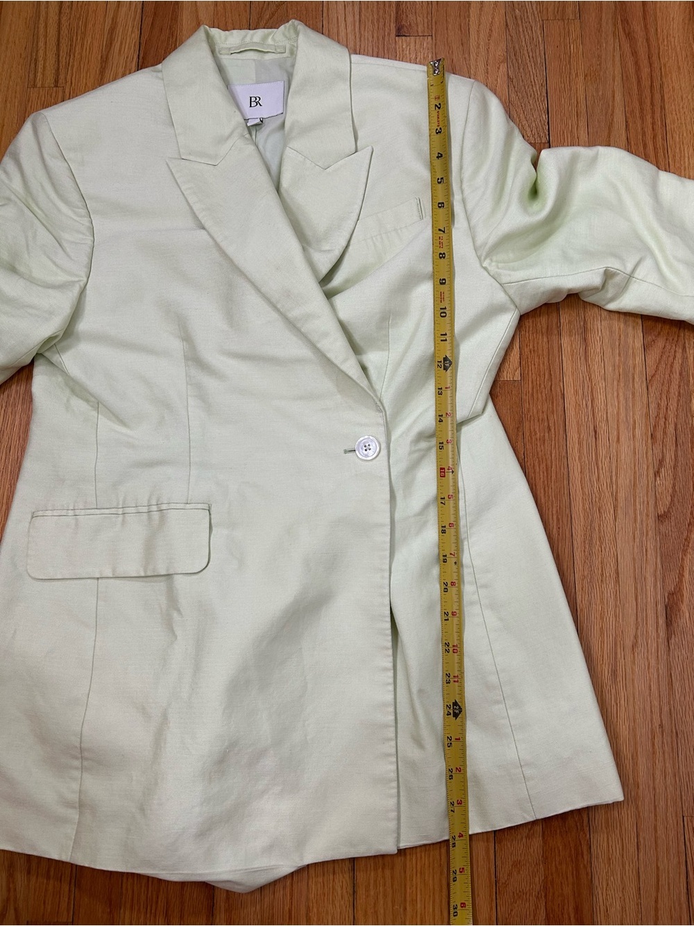 Banana Republic Pale Green Hourglass Italian Viscose Linen Blazer - Picture 9 of 9